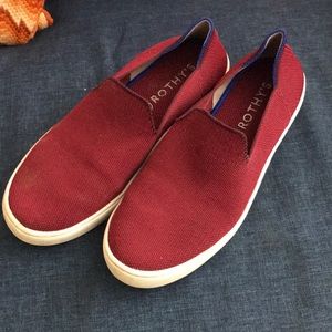 Rothy’s red slip ons